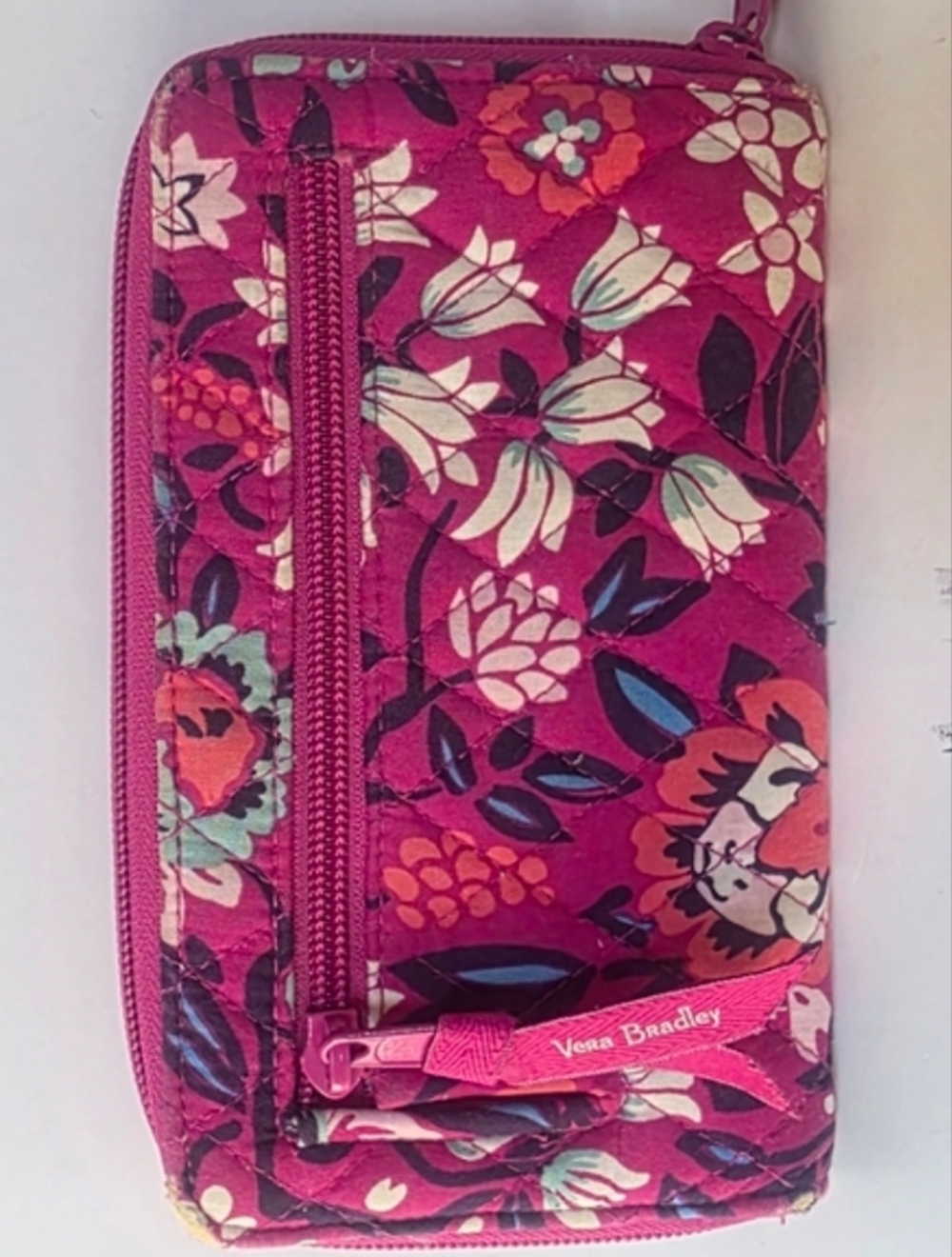 Vera Bradley Bloom Berry RFID Turnlock Wallet Pink Floral Women's Wallet - Picture 2 of 15